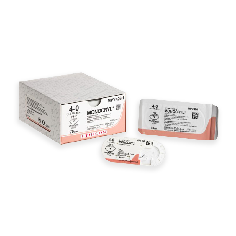 MONOCRYL 70см USP4/0 одна голка, Taper Point, 22мм, 1/2